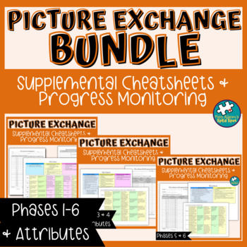 Preview of Picture Exchange Supplemental Cheatsheets & Progress Monitoring BUNDLE