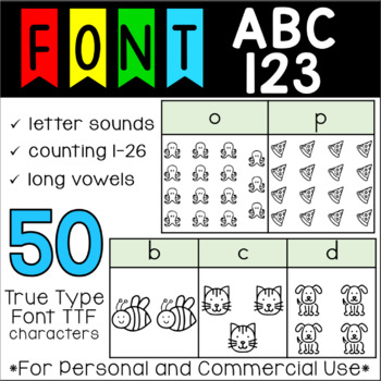 Preview of Picture Font ABC123 - Personal and Commercial Use