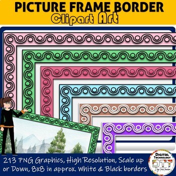 Preview of Picture Frame Border Clipart 6, Frame Clipart, Border Clipart, Teacher Clipart