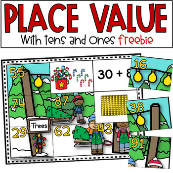 Preview of Christmas Place Value - Tens and Ones - Free Puzzle
