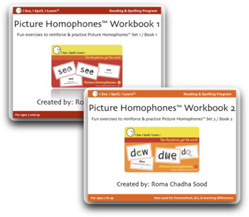 Preview of Picture Homophones™ eWorkbook 1 & 2  (Download & Print)