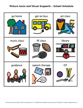 Picture Icons and Visual Supports – School Schedule (Set 1) by Lauren ...