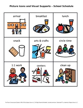 Preview of Picture Icons and Visual Supports – School Schedule (Set 1)