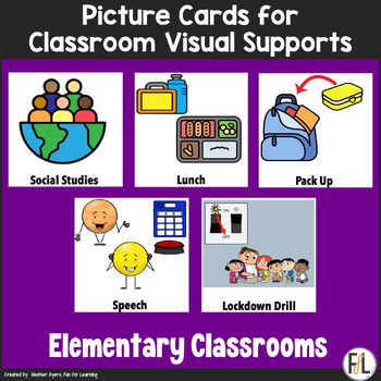 Preview of Picture Icons for Picture Schedules, Visual Supports - ELEMENTARY Classrooms