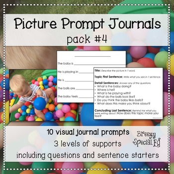 Preview of Picture Journal Prompts 4 {Leveled Writing} Great for Special Ed