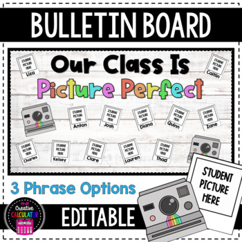 Preview of Picture Perfect Polaroid Bulletin Board Craft - [EDITABLE]