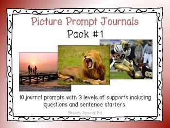 Preview of Picture Prompts 1 - Leveled Journal Writing for Special Education - Pack 1