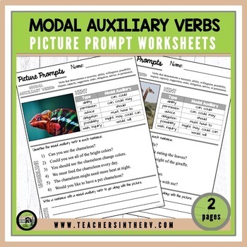 Preview of Picture Prompts | Worksheets | Modal Auxiliary Verbs