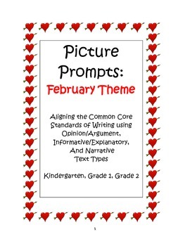 Preview of Picture Prompts:February Theme - Aligning Text Types to Core Writing Standards