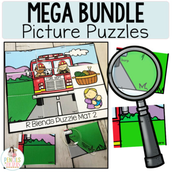 Preview of Picture Puzzle Bundle | Math and Reading Centers