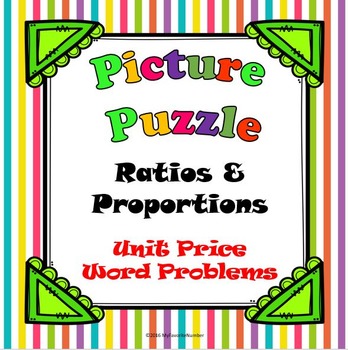 Preview of Picture Puzzle Unit Price Word Problems...Puzzles + Art + Numbers = AWESOME!