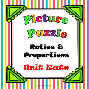 Preview of Picture Puzzle Unit Rate Activity...Puzzles + Art + Numbers = AWESOME!