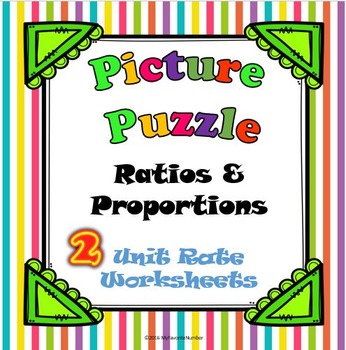 Preview of Picture Puzzles Unit Rate 2 Worksheets...Puzzles + Art + Numbers = AWESOME!