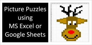 Preview of Picture Puzzles Using MS Excel or Google Sheets