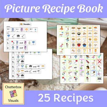 Preview of Picture Recipe Book & Cooking Communication Board | 25 Recipes