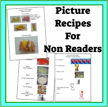 Preview of Cooking Theme-Picture Recipes for Non Readers