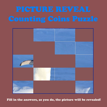 Preview of Picture Reveal Counting Coins Puzzle