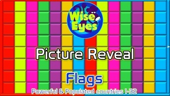 Preview of Picture Reveal Game ~ Flags ~ PPT