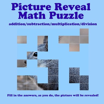 Preview of Picture Reveal Math Puzzle (add/sub/mult/div)