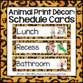 Picture Schedule Cards for Animal Print Classroom Decor