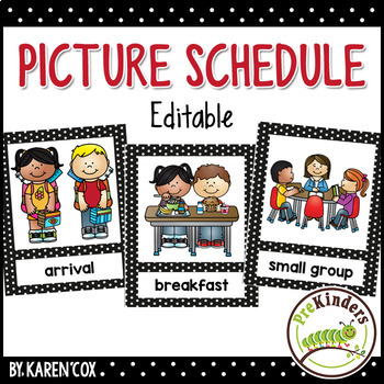 Preview of Picture Schedule, Visual Schedule {Editable} - Pre-K, Preschool