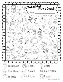 Picture Search Seek and Find - 3 pages by FGF First Grade Forest