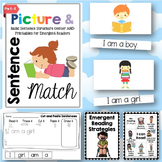 Picture & Sentence Match Center + Printables for Emergent Readers