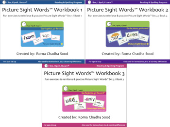 Preview of Picture Sight Words™ eWorkbooks 1, 2 & 3 Bundle - by I See, I Spell, I Learn®