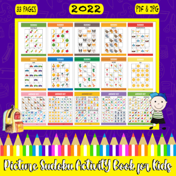 Preview of Picture Sudoku Activity Book for Kids