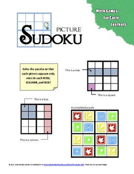 Preview of Picture Sudoku: Math Games for Early Learners