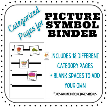 Preview of Picture Symbol Communication Book Pages with Category Tabs - Autism & Special Ed