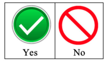 Yes and no button symbol the mark is correct Vector Image