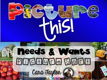 Preview of Picture This:  Wants and Needs Picture Sort Center with Assessment Printables