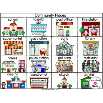 kindergarten writing center picturevocabulary card theme community
