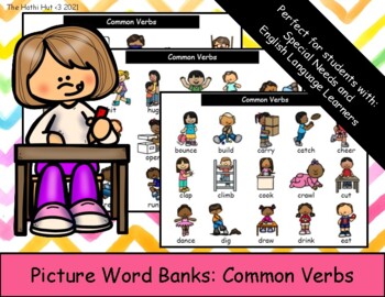 Preview of DOLLAR DEAL: Picture Word Bank: Common Verbs