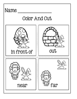 Picture Word Cards For Kids To Make Easter Positional Words Tpt