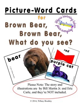 Preview of Picture-Word Cards for Brown Bear, Brown Bear What Do You See? by Eric Carle