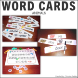 Picture Word Cards with Bottle Caps