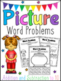 Picture Word Problems Printable Worksheets - Addition & Subtraction Kindergarten