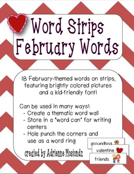 Preview of Picture Word Strips {February Words}