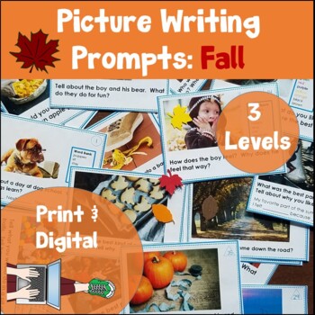 Preview of Fall Picture Writing Prompts Print and Digital