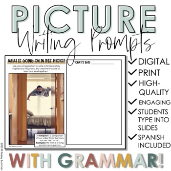 Preview of Picture Writing Prompts in English or Spanish