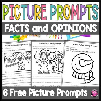 Preview of Picture Prompts for Writing Facts and Opinions FREEBIE for Kids