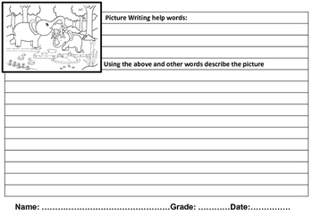 picture writing worksheets grades 2 to 5 by swati sharma tpt