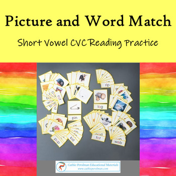 Preview of Phonetic Picture and Word Matching Activity: Montessori CVC Reading Game