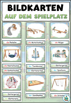 Preview of Picture cards / word cards "Auf dem Spielplatz" | Deutsch | German