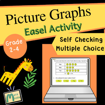 Preview of Picture graph worksheets with multiple choice problems - Easel Activity
