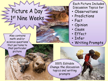Preview of PICTURE OF THE DAY 1st Nine Weeks Critical Thinking, Writing Prompt All Subjects