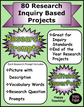 Preview of Picture 80 Research Inquiry Based Projects Differentiate Leveled All Subjects