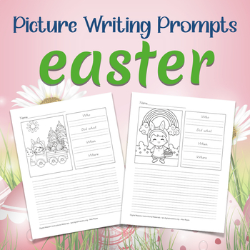 Picture prompt writing ESL/special education easter images for coloring